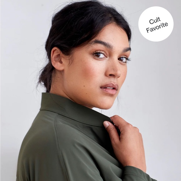 ADAY Something Borrowed Shirt Moss - Long Sleeve Button Up - Large - Picture 4 of 12